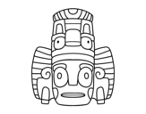 Mexican mask of rituals coloring page