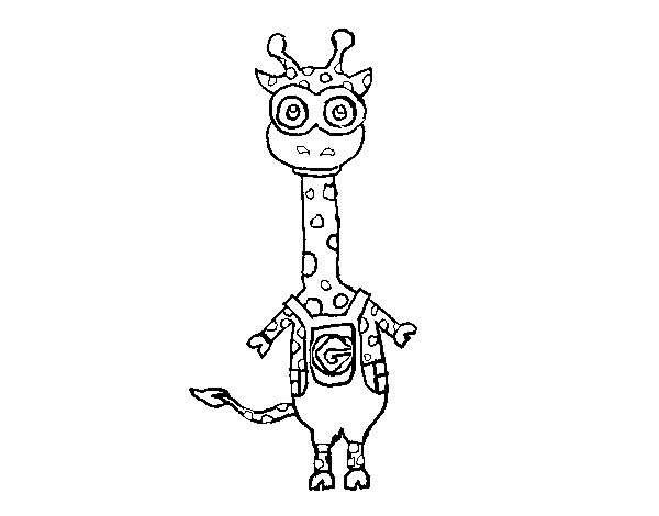 Minion giraffe coloring page