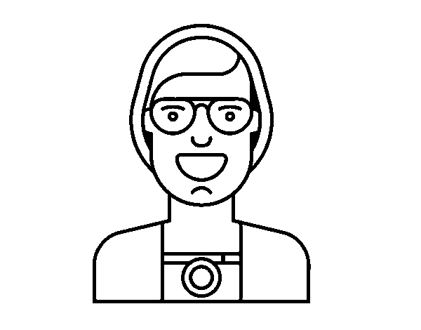 Modern boy photographer coloring page