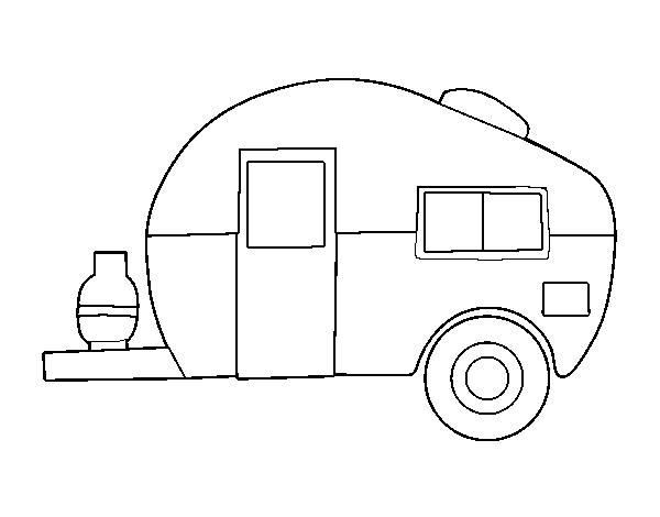 Modern caravan coloring page