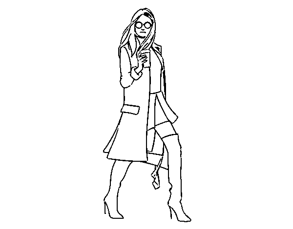 Modern girl coloring page