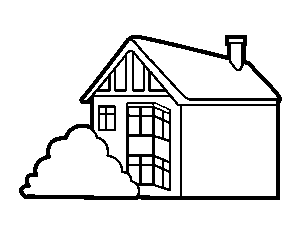 Modern house coloring page