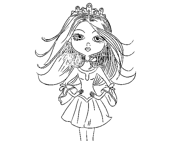 Modern princess coloring page