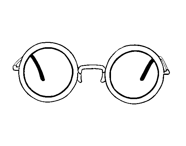 Modern round glasses coloring page