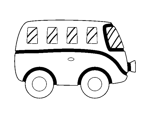Modern van coloring page