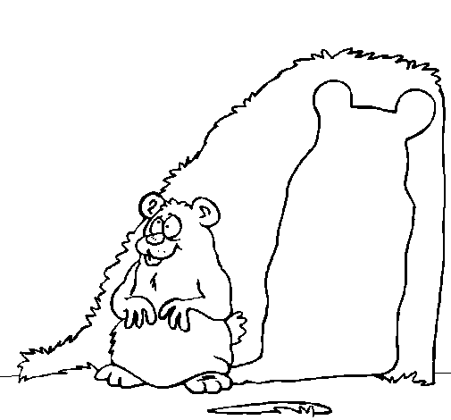 Mole and shadow coloring page