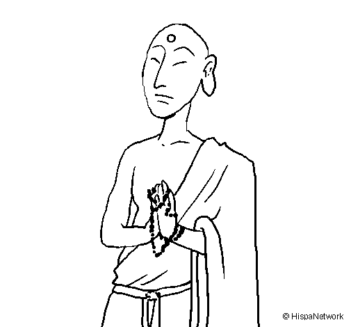 Monk 1 coloring page
