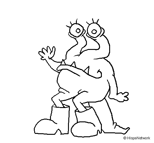 Monster in boots coloring page