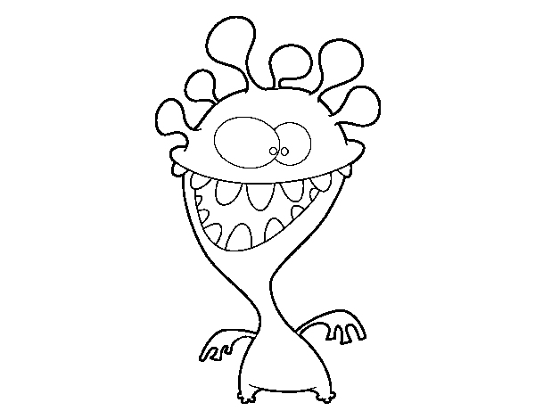 Monster with antennas coloring page