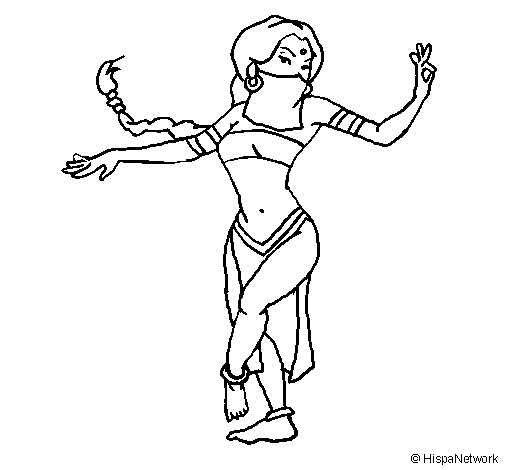 Moorish princess dancing coloring page