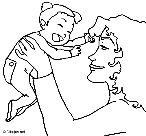 Mother and daughter  coloring page