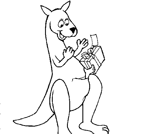 Mother kangaroo coloring page