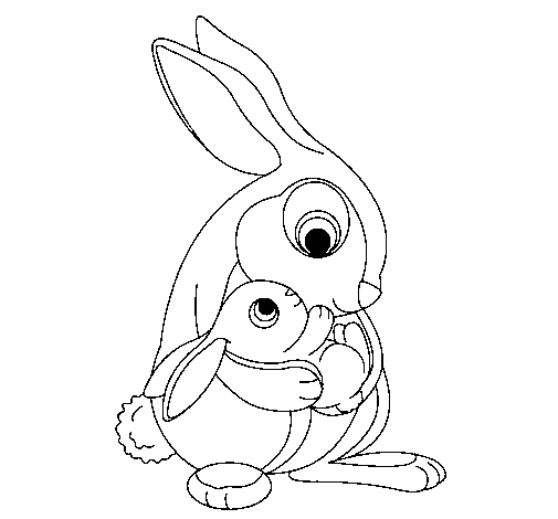 Mother rabbit coloring page