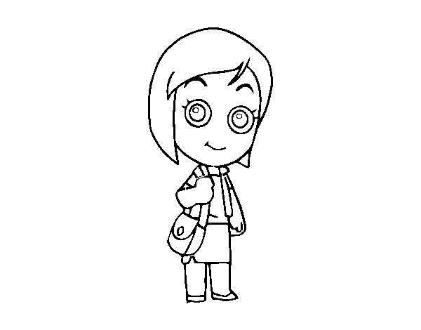 Mother with handbag coloring page