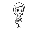 Mother with handbag coloring page