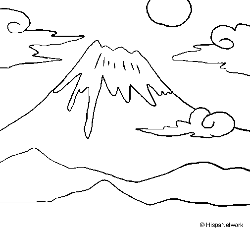 Mount Fuji coloring page