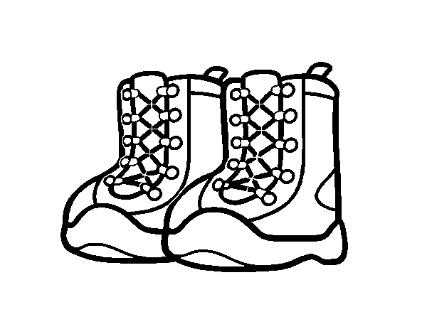 Mountain boots coloring page