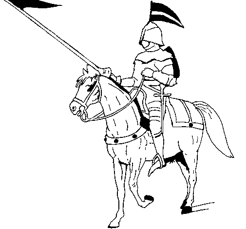 Mounted horseman coloring page