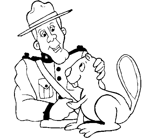 Mounted police officer coloring page