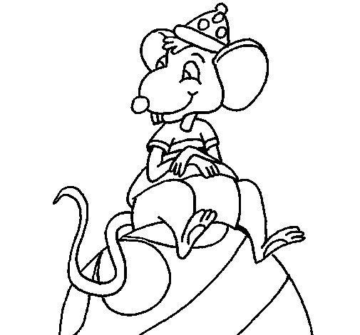 Mouse on a ball coloring page