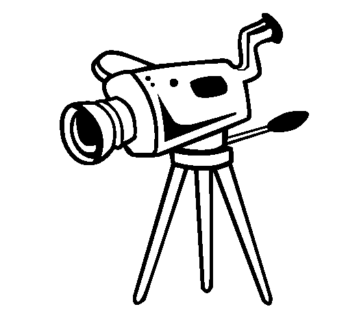 Movie camera coloring page