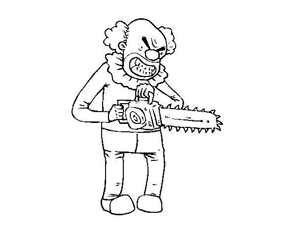Murderer clown coloring page