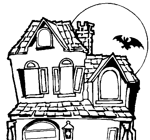 Mysterious house coloring page