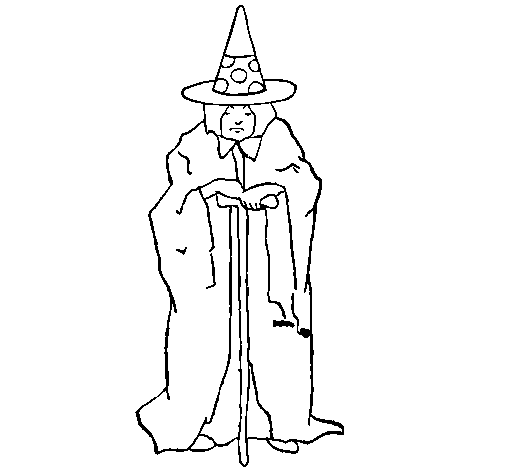 Mysterious sorceress coloring page