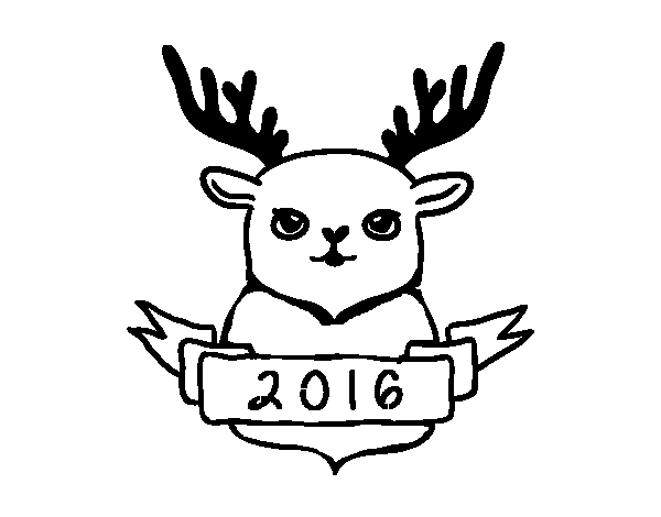 New Year's Eve reindeer coloring page