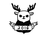 New Year's Eve reindeer coloring page