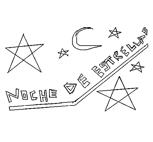 Night of stars coloring page