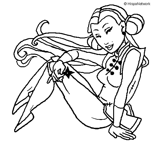Ninja princess coloring page