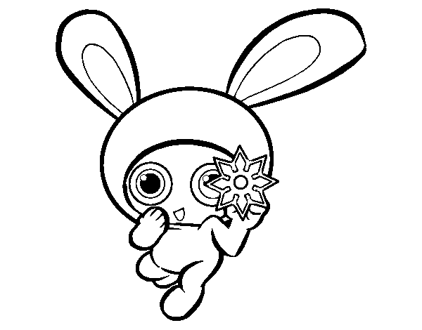 Ninja rabbit coloring page
