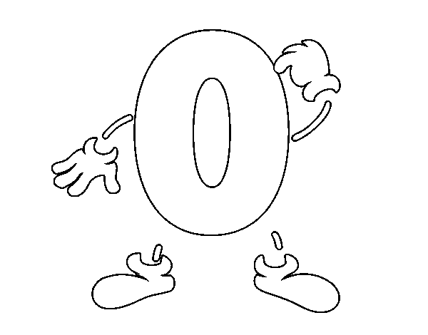 Number 0 coloring page