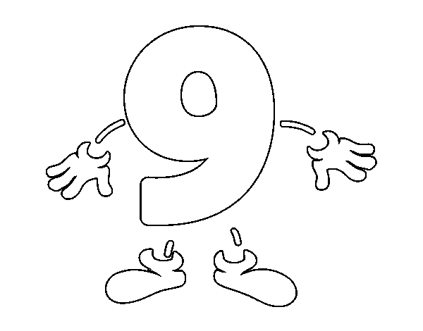 Number 9 coloring page