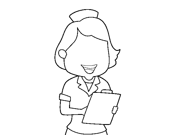 Nurse smiling coloring page