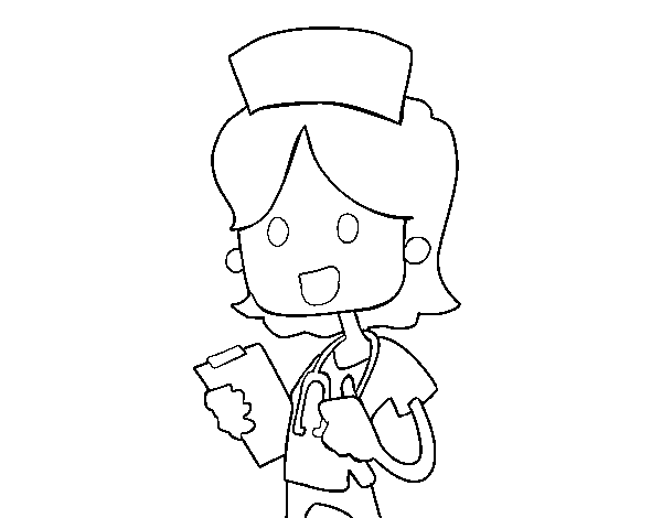 Nurse visiting coloring page