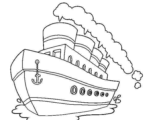 Ocean liner coloring page