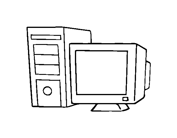Old computer coloring page