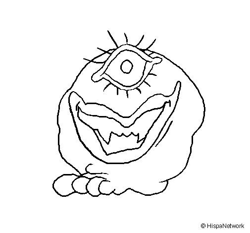 One-eyed monster coloring page