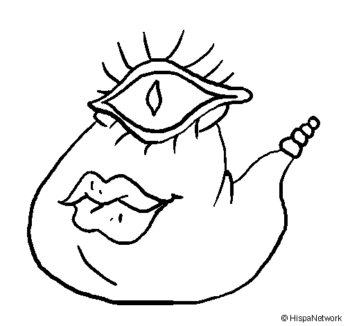 One-eyed monster coloring page