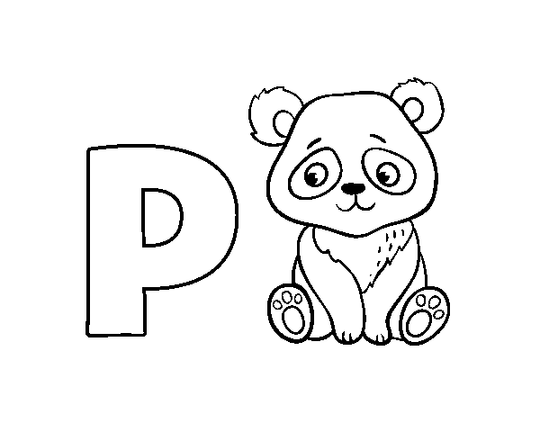 P of Panda coloring page