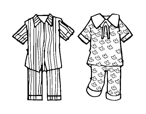 Pajamas coloring page