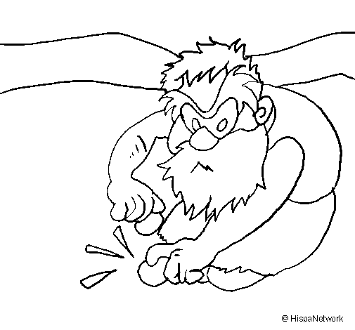 Paleolithic man making fire coloring page