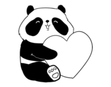 Panda Love coloring page