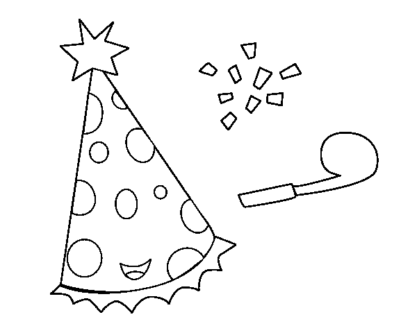 Party hat coloring page