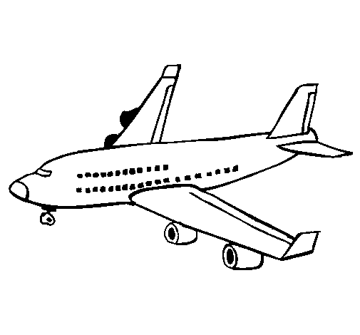 Passenger plane coloring page