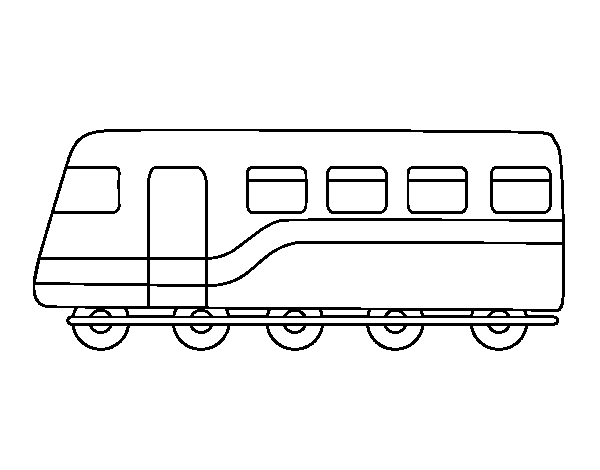 Passenger train coloring page