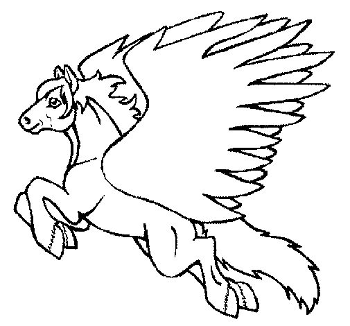 Pegasus flying coloring page