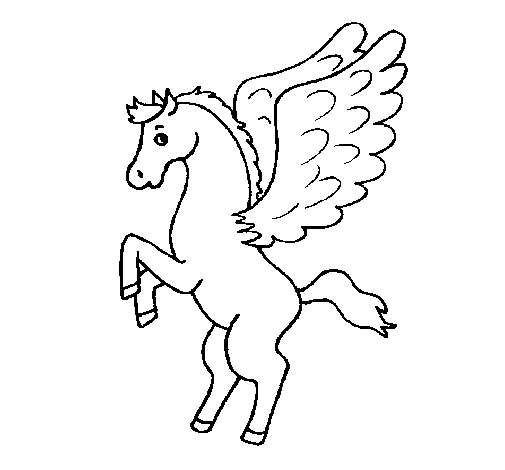 Pegasus on hind legs coloring page